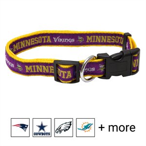 Pets First NFL Nylon Dog Collar, Minnesota Vikings, Large: 18 to 28-in neck, 1-in wide
