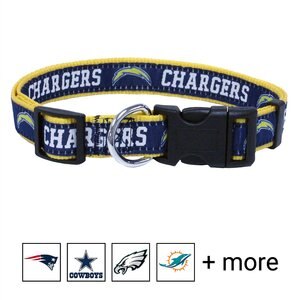 Pets First NFL Nylon Dog Collar, Los Angeles Chargers, Small: 8 to 12-in neck, 3/8-in wide