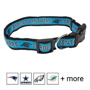 Pets First NFL Nylon Dog Collar, Carolina Panthers, Medium: 12 to 18-in neck, 5/8-in wide