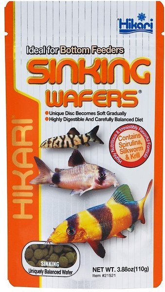 Hikari Sinking Wafers Bottom Feeders Fish Food, 3.88-oz pouch slide 1 of 4