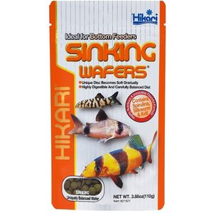 Hikari Sinking Wafers Bottom Feeders Fish Food, 3.88-oz pouch
