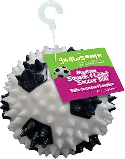 Gnawsome Squeak & Light LED Soccer Ball Dog Toy, Color Varies, Medium slide 1 of 5