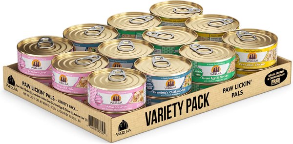 Weruva Paw Lickin' Pals Variety Pack Grain-Free Canned Cat Food, 5.5-oz, case of 24 slide 1 of 9