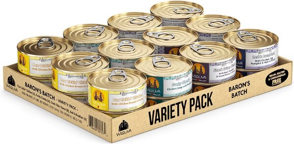 Weruva Baron's Batch Variety Pack Grain-Free Canned Dog Food, 5.5-oz, case of 24 slide 1 of 10