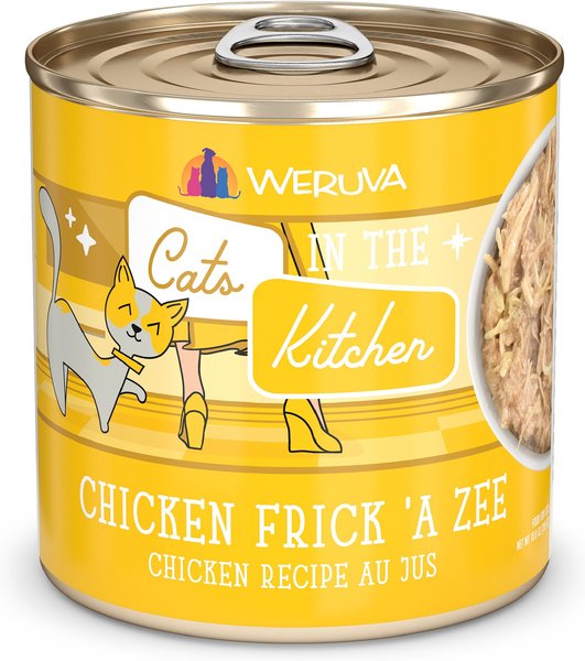 Weruva Cats in the Kitchen Chicken Frick 'A Zee Chicken Recipe Au Jus Grain-Free Canned Cat Food, 10-oz, case of 12 slide 1 of 6