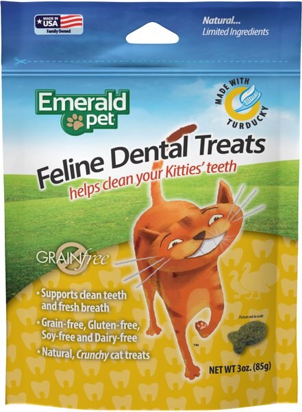 Emerald Pet Feline Dental Treats with Turducky Cat Treats, 3-oz bag slide 1 of 5