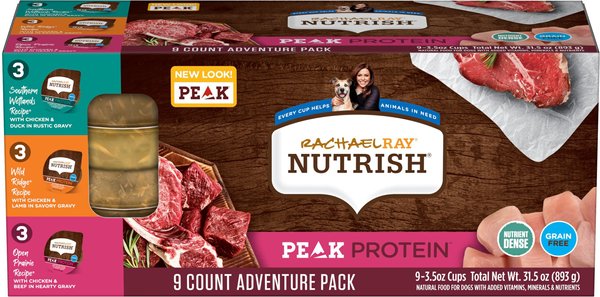 Rachael Ray Nutrish PEAK Grain-Free Adventure Variety Pack Wet Dog Food, 3.5-oz, case of 9 slide 1 of 8
