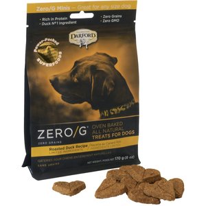 Darford Zero/G Minis Grain-Free Roasted Duck Dog Treats, 6-oz bag
