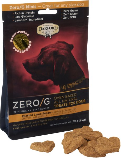 Darford Zero/G Minis Grain-Free Roasted Lamb Dog Treats, 6-oz bag slide 1 of 6