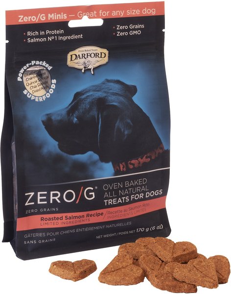 Darford Zero/G Minis Grain-Free Roasted Salmon Dog Treats, 6-oz bag slide 1 of 6