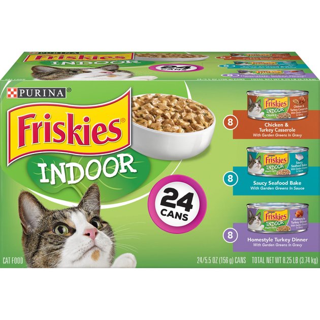 Friskies Indoor Variety Pack Canned Cat Food, 5.5oz, case of 24