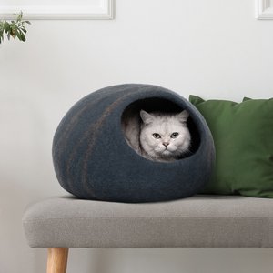 Meowfia Premium Felt Cat Cave Bed, Slate Gray
