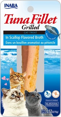 Inaba Ciao Grain-Free Grilled Tuna Fillet in Scallop Flavored Broth Cat Treat, slide 1 of 1