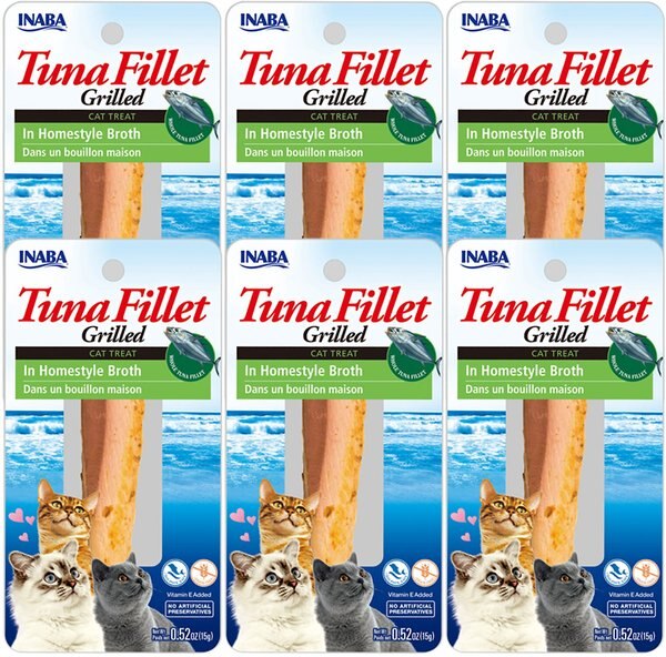 Inaba Ciao Grain-Free Grilled Tuna Fillet in Homestyle Broth Cat Treat, 0.52-oz pouch, pack of 6 slide 1 of 4