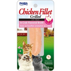 Inaba Ciao Grain-Free Grilled Chicken Fillet in Crab Flavored Broth Cat Treat, 0.9-oz pouch