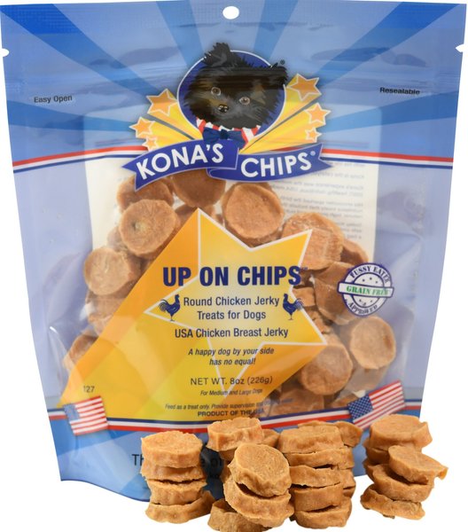Kona's Chips Up On Chips Round Chicken Jerky Dog Treats, 8-oz slide 1 of 3