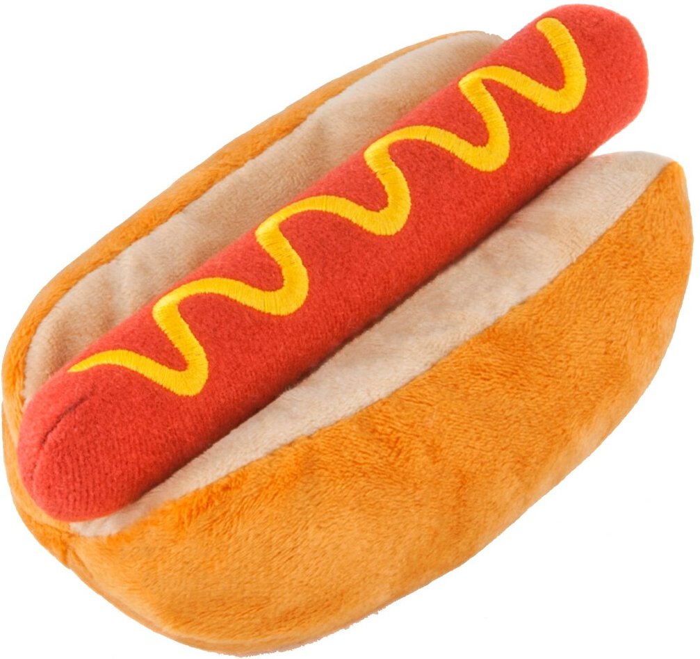 Hot Dog Squeaky Plush Dog Toy 