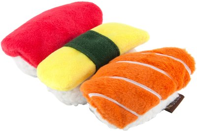 P.L.A.Y. Pet Lifestyle and You International Classic Food Sushi Squeaky Plush Dog Toy, slide 1 of 1