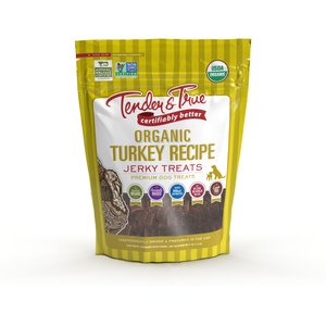 Tender & True Organic Turkey Grain-Free Jerky Dog Treats, 4-oz bag