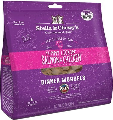 Stella & Chewy's Yummy Lickin' Salmon & Chicken Dinner Morsels Freeze-Dried Raw Cat Food, slide 1 of 1