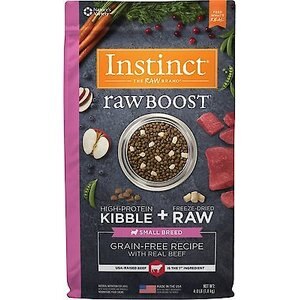 Instinct Raw Boost Small Breed Grain-Free Recipe with Real Beef & Freeze-Dried Raw Pieces Dry Dog Food, 4-lb bag