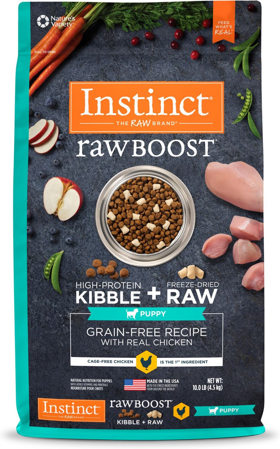 Instinct Raw Boost Puppy Grain-Free Recipe with Real Chicken & Freeze-Dried Raw Pieces Dry Dog Food