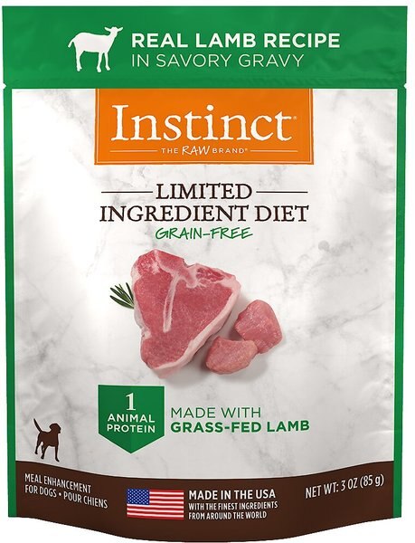 Instinct Limited Ingredient Diet Grain-Free Cuts & Gravy Real Lamb Recipe Wet Dog Food Topper, 3-oz pouch, case of 24 slide 1 of 5