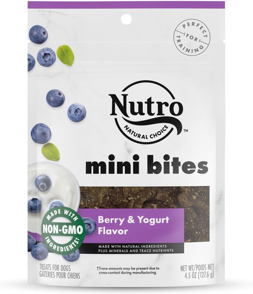 Nutro Mini Bites Berry & Yogurt Flavor Dog Treats, 4.5-oz bag slide 1 of 9