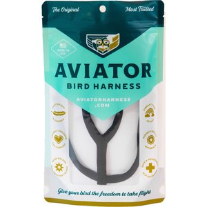 The Aviator Bird Harness & Leash, Black, XXX-Small