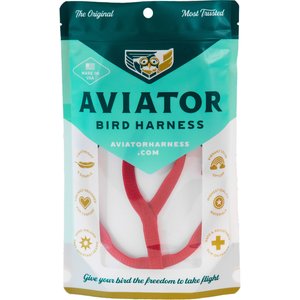 The Aviator Bird Harness & Leash, Red, XXX-Small