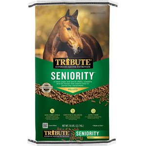 Tribute Equine Nutrition Seniority Pellet Low-NSC Horse Feed, 50-lb bag