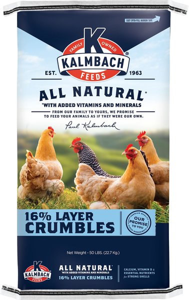 Kalmbach Feeds All Natural 16% Protein Layer Crumbles Chicken Feed, 50-lb bag slide 1 of 7