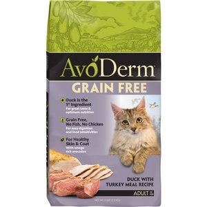 AvoDerm Grain-Free Duck with Turkey Meal Dry Cat Food, 5-lb bag