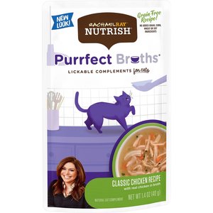 Rachael Ray Nutrish Purrfect Broths All Natural Grain-Free Classic Chicken Recipe Cat Food Topper, 1.4-oz, case of 24