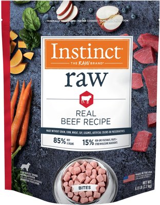 Instinct Frozen Raw Bites Grain-Free Real Beef Recipe Dog Food, slide 1 of 1