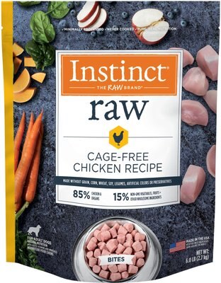 Instinct Frozen Raw Bites Grain-Free Cage-Free Chicken Recipe Dog Food, slide 1 of 1