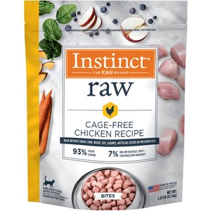 Instinct Frozen Raw Bites Grain-Free Cage-Free Chicken Recipe Cat Food, 1.25-lb bag