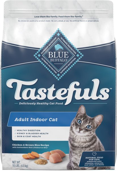 Blue Buffalo Indoor Health Chicken & Brown Rice Recipe Adult Dry Cat Food, 10-lb bag slide 1 of 10