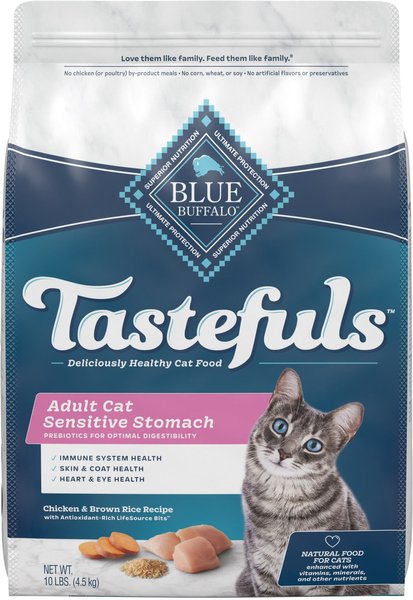 Blue Buffalo Sensitive Stomach Chicken Recipe Adult Dry Cat Food, 10-lb bag slide 1 of 10