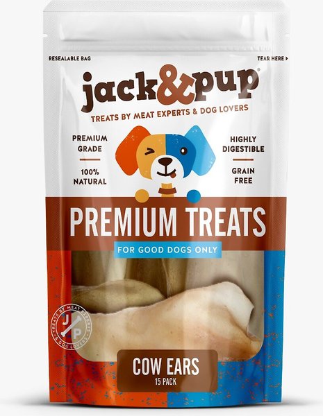 Jack & Pup Cow Ear Dog Treats, 15 count slide 1 of 7