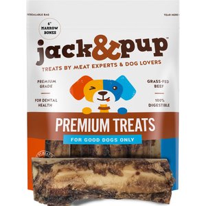 Jack & Pup Roasted Beef Marrow Bone 6" Dog Treats, 3 count