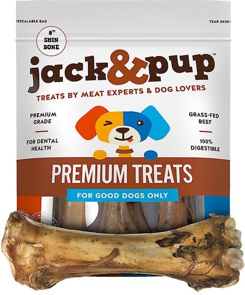 Jack & Pup Roasted Beef Shin Bone 8" Dog Treats, 3 count slide 1 of 7