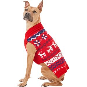 Frisco Dog & Cat Reindeer Fair Isle Sweater, X-Large