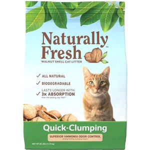 Naturally Fresh Unscented Clumping Walnut Cat Litter, 26-lb bag
