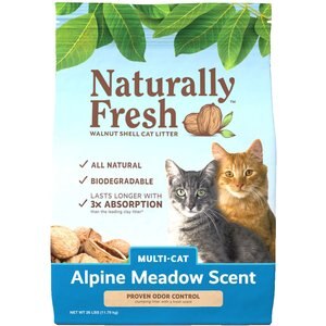 Naturally Fresh Alpine Meadow Scented Clumping Walnut Cat Litter, 26-lb bag