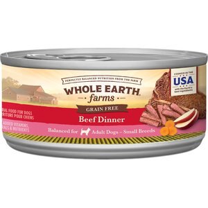 Whole Earth Farms Grain-Free Small Breed Beef Dinner Grain-Free Canned Dog Food, 3-oz, case of 24