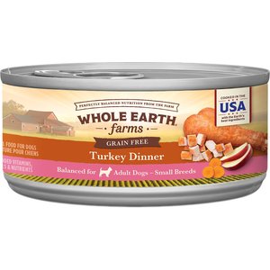 Whole Earth Farms Small Breed Turkey Dinner Grain-Free Canned Dog Food, 3-oz, case of 24