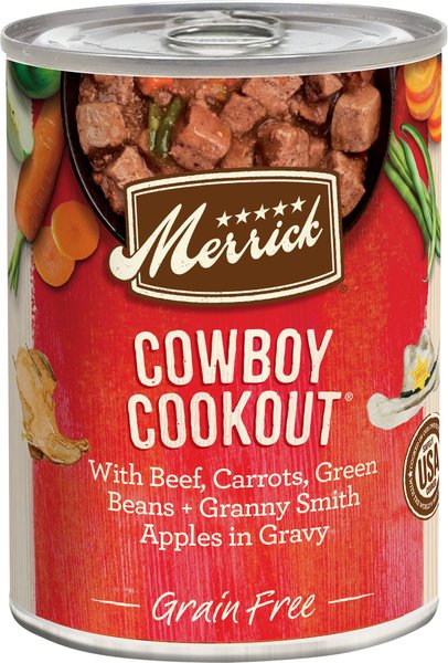 Merrick Grain-Free Wet Dog Food Cowboy Cookout, 12.7-oz can, case of 12 slide 1 of 9