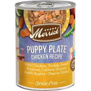 Merrick Grain-Free Wet Puppy Food Puppy Plate Chicken Recipe, 12.7-oz can, case of 12