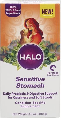 Halo Whole Food Sensitive Stomach Powder Dog Supplement, 3.5-oz bottle, slide 1 of 1